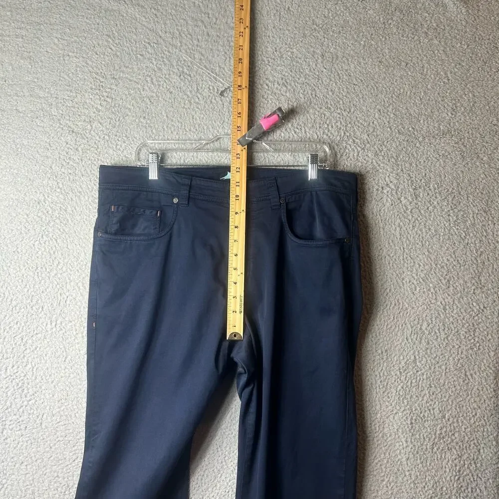 Tommy Bahama Pants Mens 35x32‎ (35x29) Blue Straight Leg Flat Front Pima Cotton